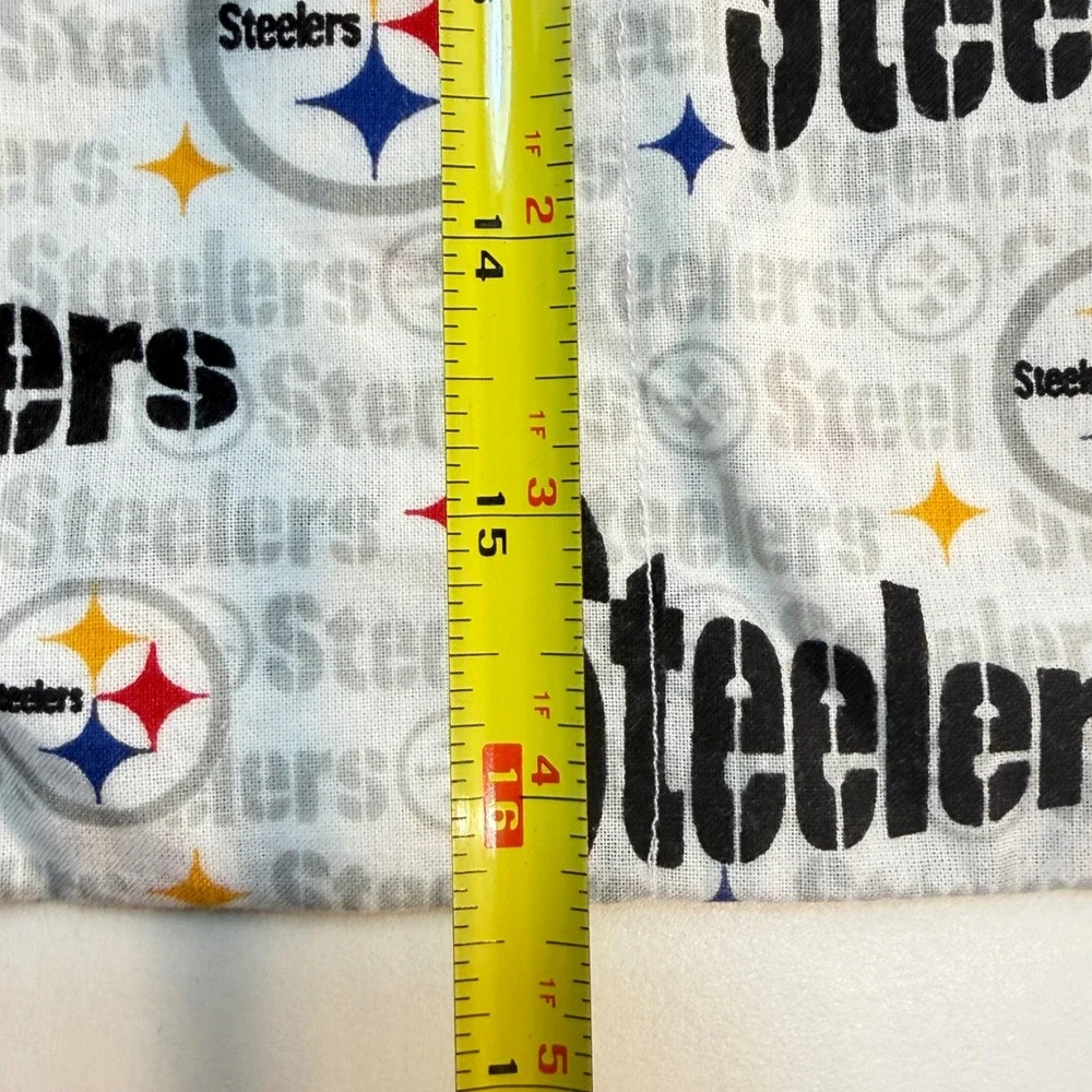 Drawstring Bag Black Pittsburgh Steelers Fabric Reversible Cinch Sack Handmade